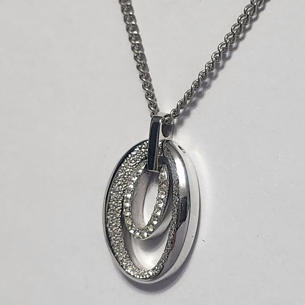 Stainless Steel Double Pendant & Chain Necklace - Picture 2 of 5